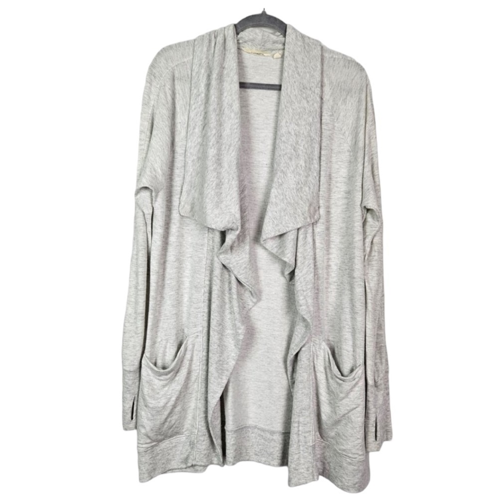 Athleta Light Gray Open-Front Draped Cardigan - Picture 4 of 8